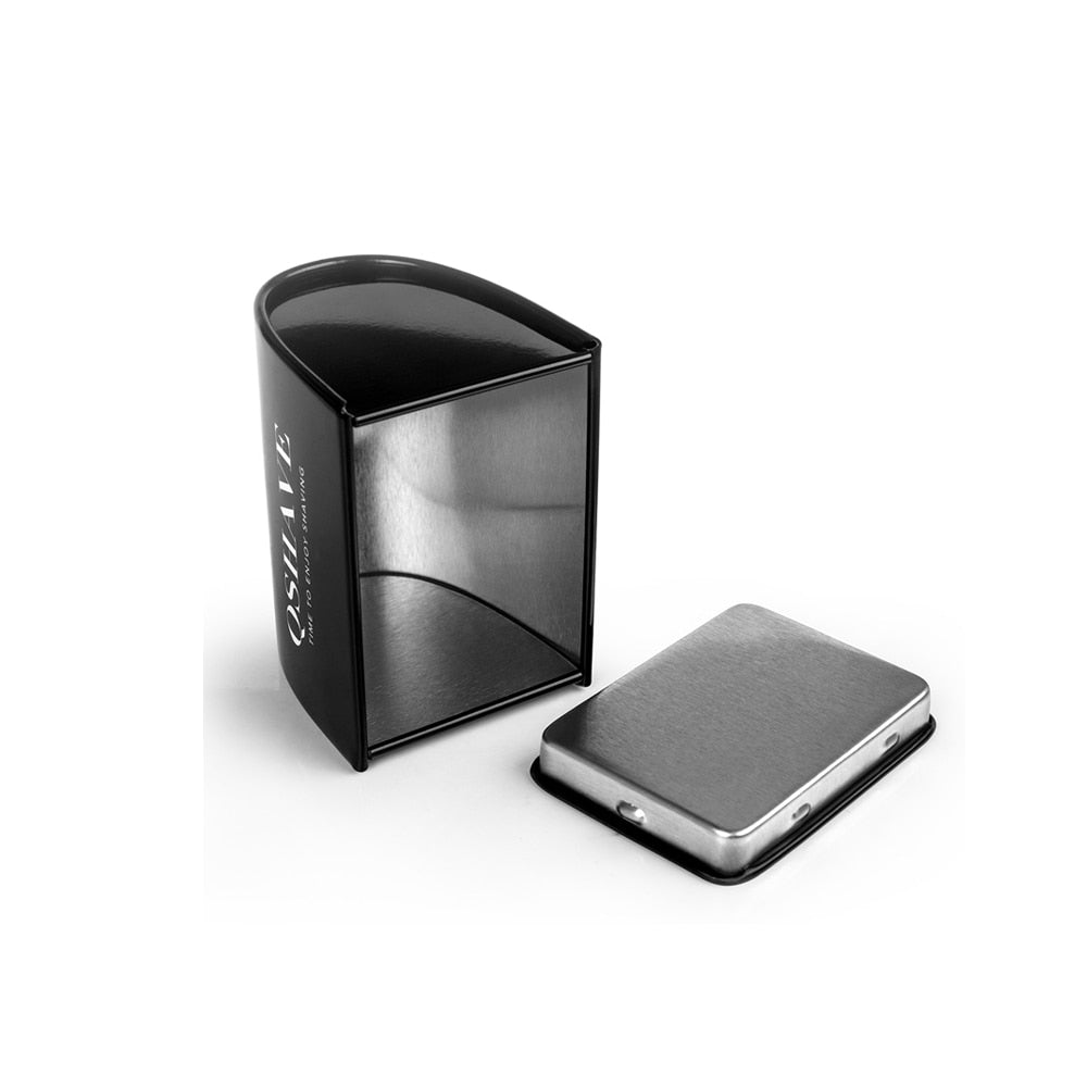 QShave Luxurious Black Adjustable Safety Razor kit  Men's Shaving kit Holder + Razor + Blade Disposal Case +15 Blades set