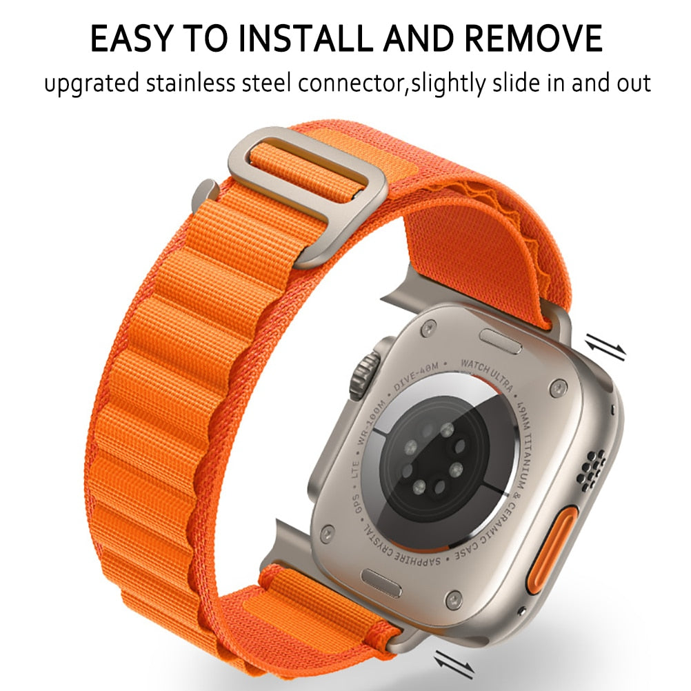 Alpine loop strap For apple watch band 49mm 45mm 41mm 44mm 40mm Nylon watchband bracelet belt iwatch series 3 5 SE 6 7 8 Ultra